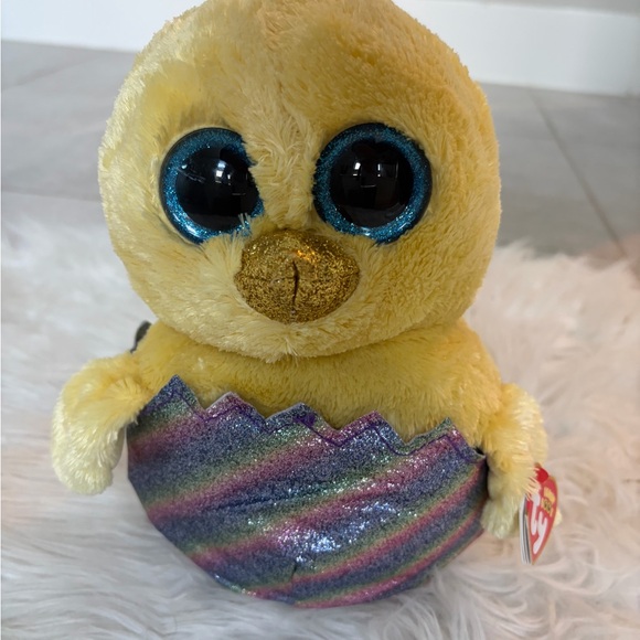 Ty Yellow Chick in Glittery Rainbow Eggshell - Picture 3 of 4